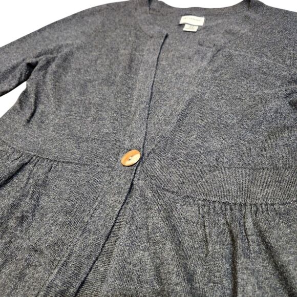 Motherhood Maternity Gray Cardigan Sweater‎ Long Sleeve Button Flowy Tunic M - Picture 3 of 13